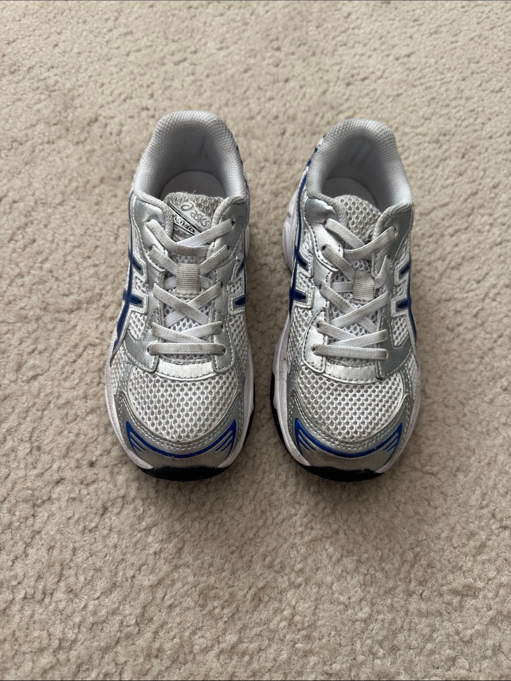 Kids Silver and Blue Athletic Sneakers ASICS GEL-1130 - Size 1